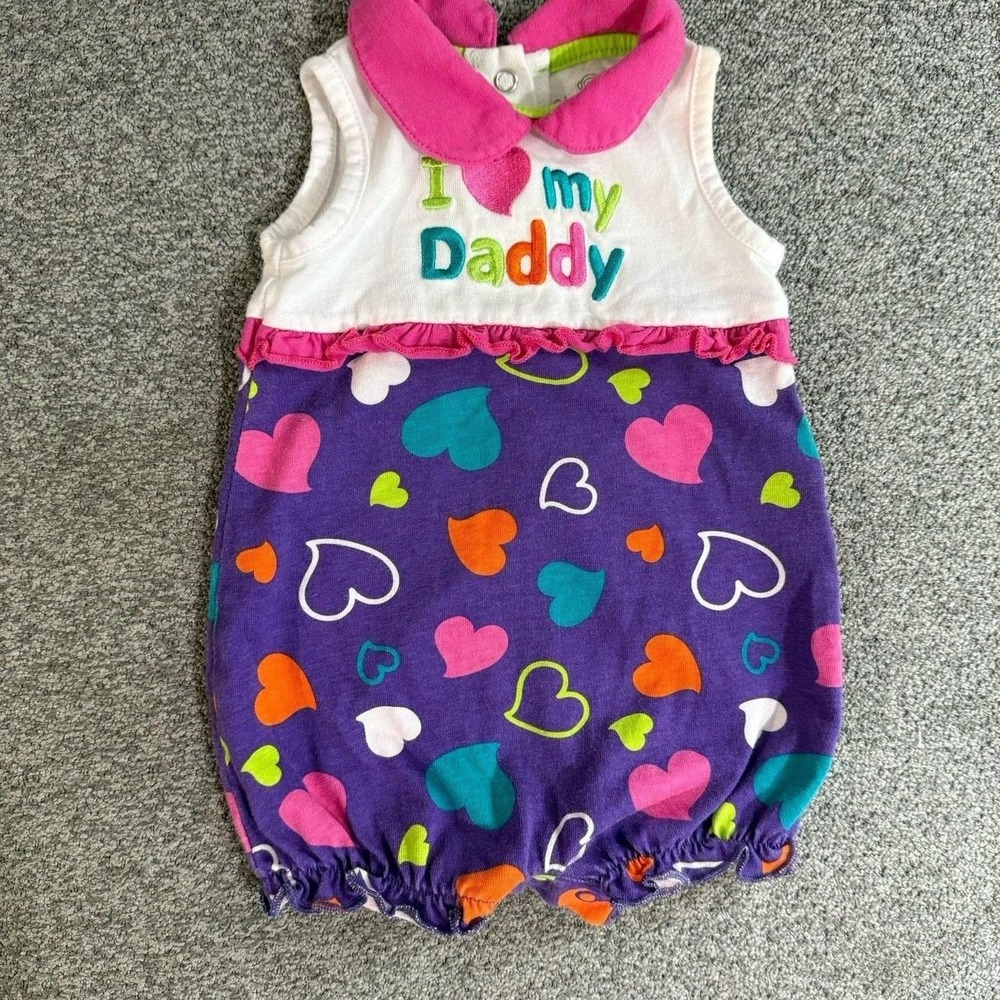 Vintage vibrant in heart my daddy baby romper size 3 months